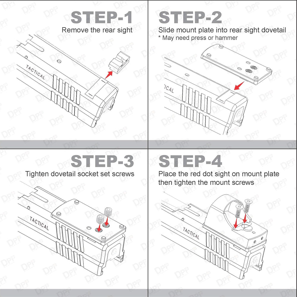 DPP Titanium Rear Sight Mount Titanium Version Venom/Fastfire Footprint