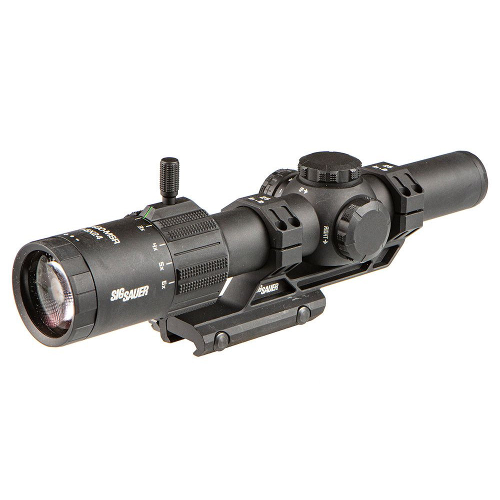 Sig Sauer Tango MSR Scope, 1-6X24mm, 30mm, FFP, Illuminated MSR BDC6 Reticle, 0.5 MOA, Capped, Black W/ 1.535 Mount