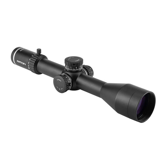 Riton Optics 5C428LFI 5 Conquer Black Hardcoat Anodized 428x 56mm 34mm Tube Illuminated Red TPSR Reticle Features Throw Lever