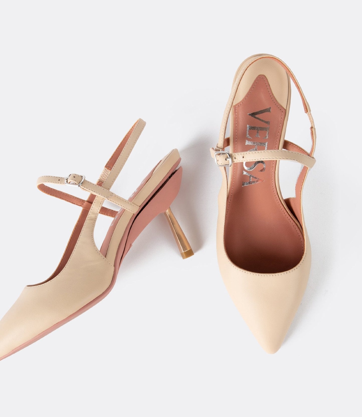 Buckle Slingback in Beige