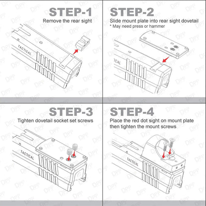 DPP Titanium Rear Sight Mount Titanium Version Venom/Fastfire Footprint