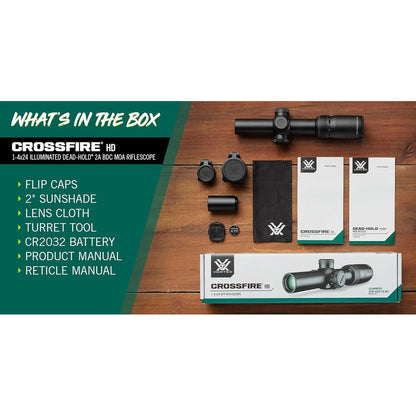 Vortex Optics Crossfire HD 1-4x24 Illuminated Dead-Hold® 2A BDC MOA Riflescope