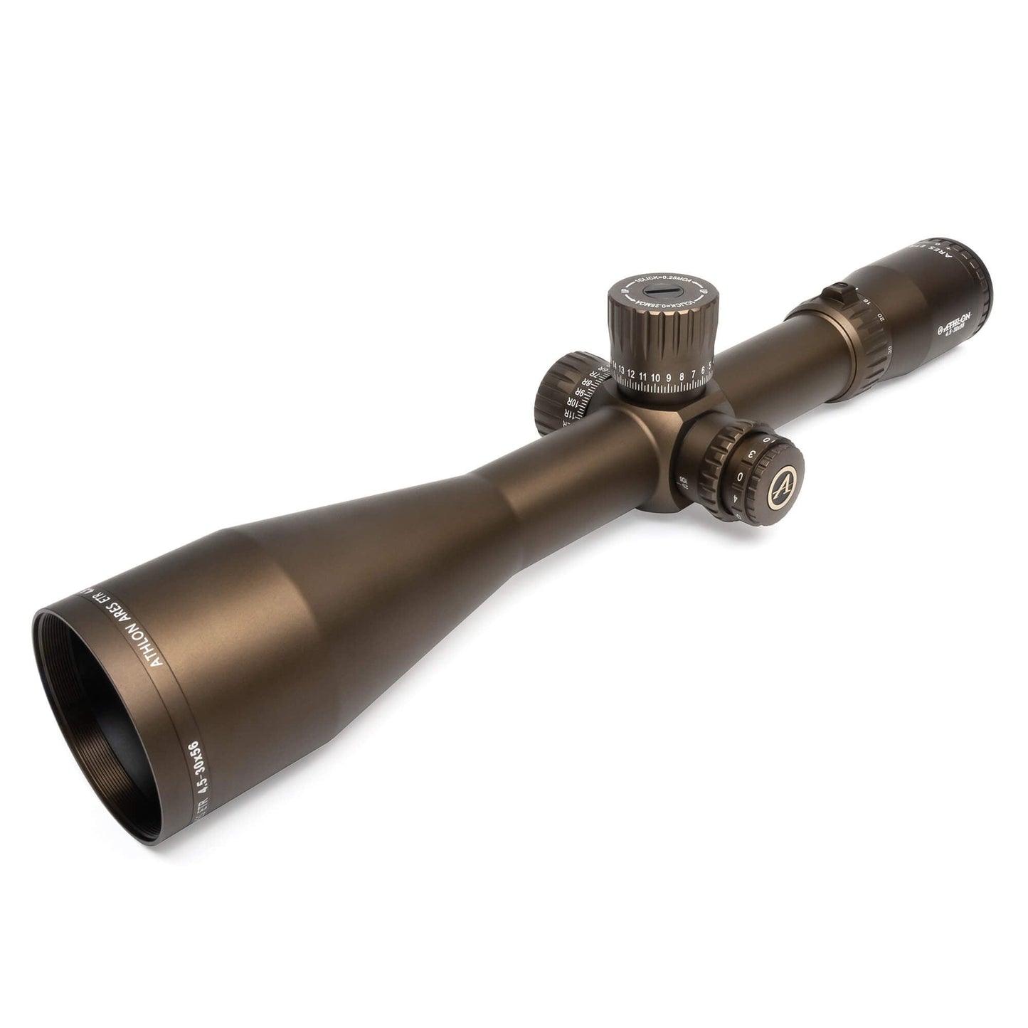 Athlon Optics Ares ETR 4.5-30x56 Direct Dial Side Focus 34mm (Brown) w/ Free Athlon Precision Rings