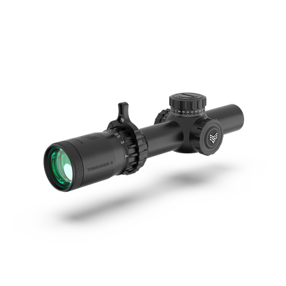 Swampfox Tomahawk II 1-4X24 SFP LPVO BFO Bright Fiber Optic Riflescope