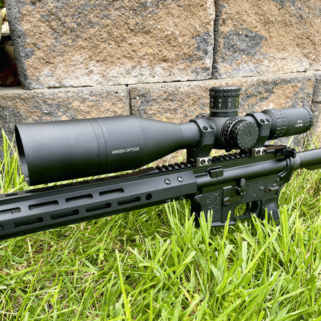 Arken Optics EP5 5-25X56 FFP VPR Illuminated Reticle with Zero Stop - 34mm Tube