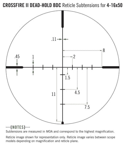 Vortex Optics Crossfire 4-16x50 Dead-Hold BDC (MOA) Reticle