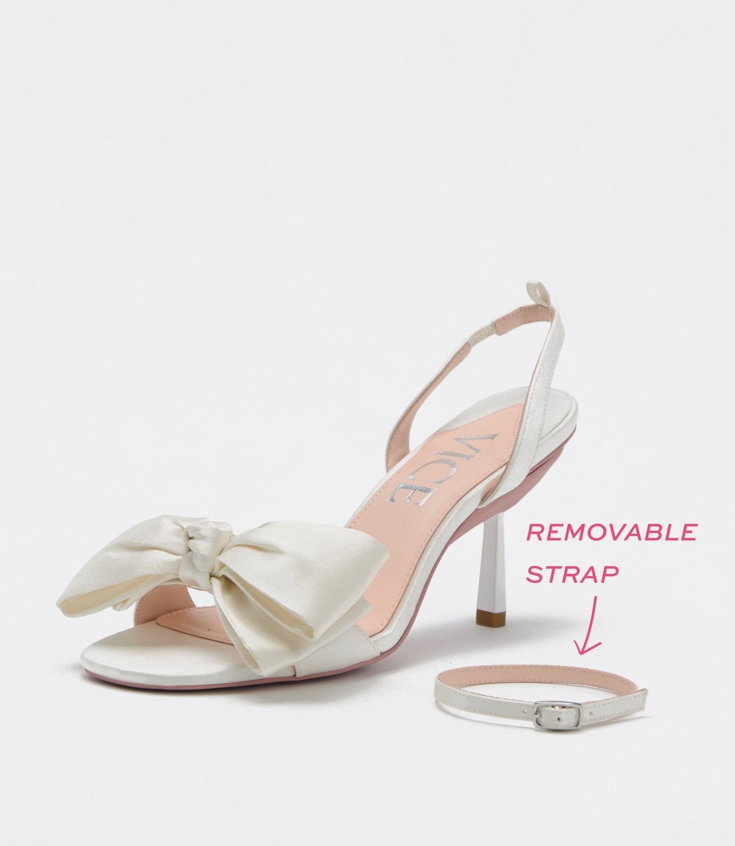 Bow Sandals in White Silk
