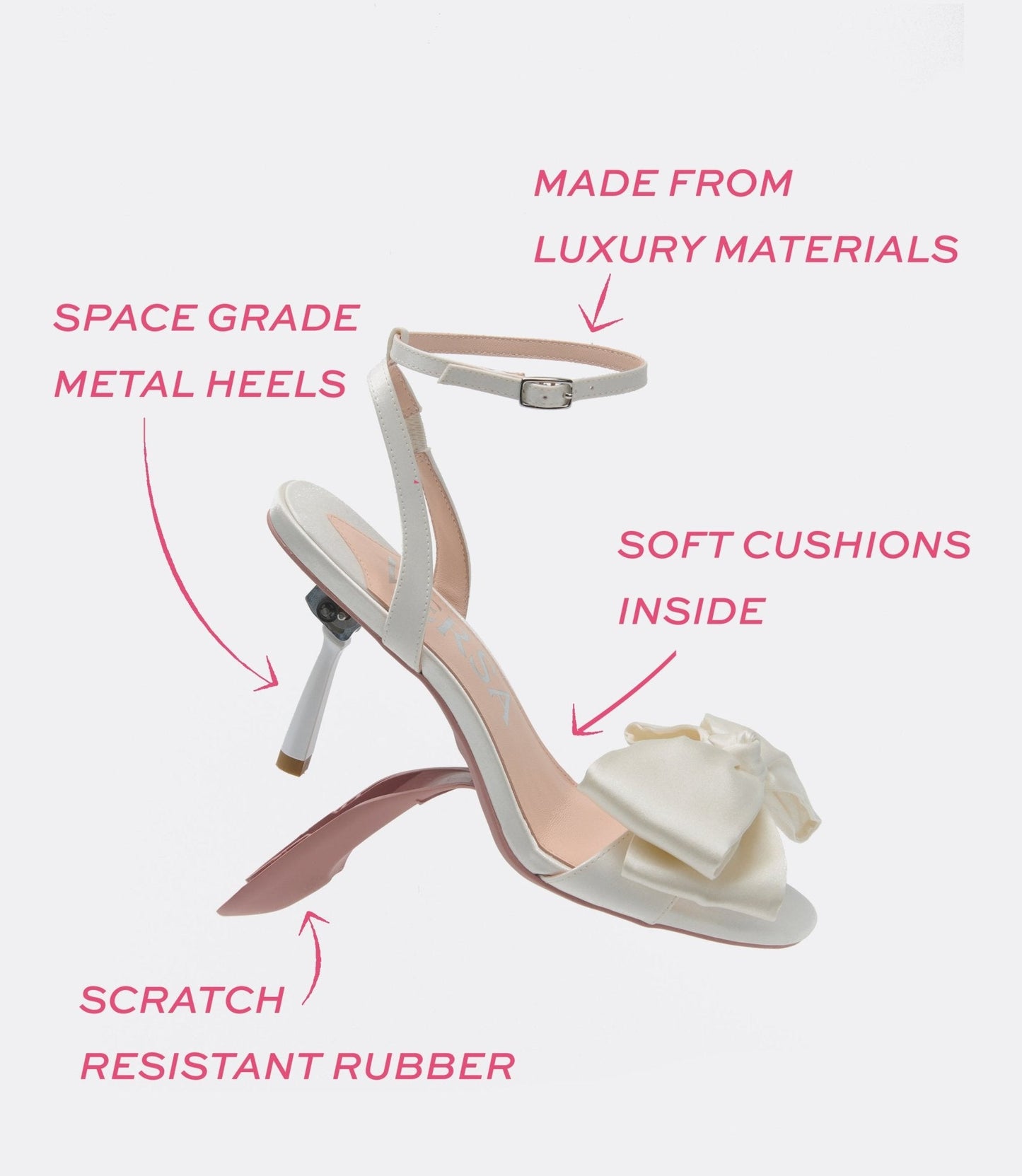 Bow Sandals in White Silk