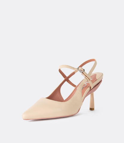 Buckle Slingback in Beige