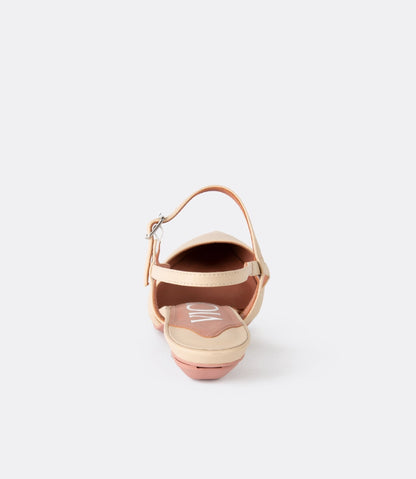 Buckle Slingback in Beige