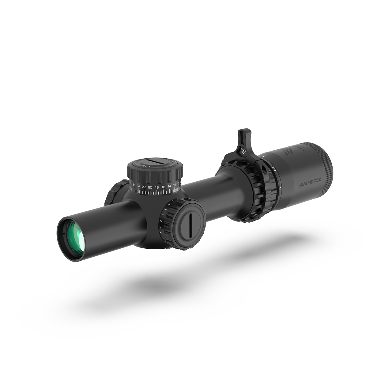 Swampfox Tomahawk II 1-4X24 SFP LPVO BFO Bright Fiber Optic Riflescope