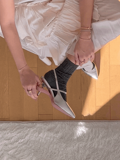 Buckle Slingback in Silver